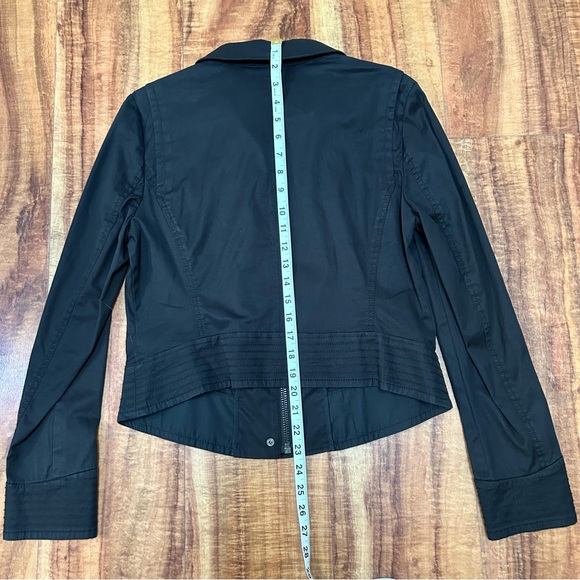 White House Black Market Zip Front Military Jacket Black Size 10 - Picture 5 of 7